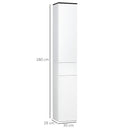 Mobile Bagno 2 Ante 1 Cassetto 30x28x180 cm in Legno Bianco