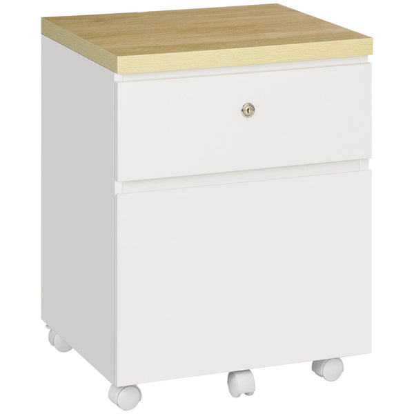 acquista Commode de bureau 2 tiroirs 47x39,5x62 cm à roulettes Blanc