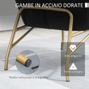 Poltrona Imbottita 74x68x77 cm in Tessuto Effetto Velluto Nero