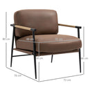 Poltroncina Imbottita 72x76x80 cm in Similpelle Marrone