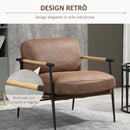 Poltroncina Imbottita 72x76x80 cm in Similpelle Marrone