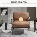 Poltroncina Imbottita 72x76x80 cm in Similpelle Marrone