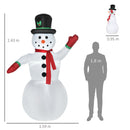 Pupazzo di Neve Gonfiabile 159x95x243 cm con Luci LED