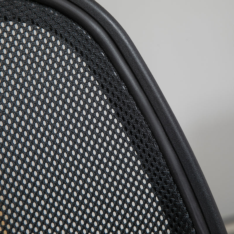 Sedia Poltrona Operativa da Ufficio 60x56x110-132 cm in Tessuto a Rete Nera