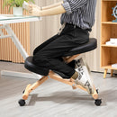 Sedia Sgabello Svedese da Ufficio Ortopedico Ergonomico in Similpelle Nera