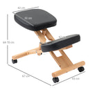 Sedia Sgabello Svedese da Ufficio Ortopedico Ergonomico in Similpelle Nera