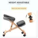 Sedia Sgabello Svedese da Ufficio Ortopedico Ergonomico in Similpelle Nera