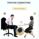 Sedia Sgabello Svedese da Ufficio Ortopedico Ergonomico in Similpelle Nera