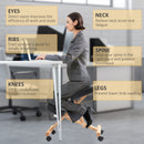 Sedia Sgabello Svedese da Ufficio Ortopedico Ergonomico in Similpelle Nera