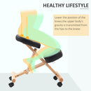 Sedia Sgabello Svedese da Ufficio Ortopedico Ergonomico in Similpelle Nera