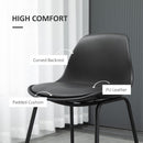 Set 2 Sgabelli con Schienale 43x43x97,5 cm Seduta Imbottita in Similpelle Nero