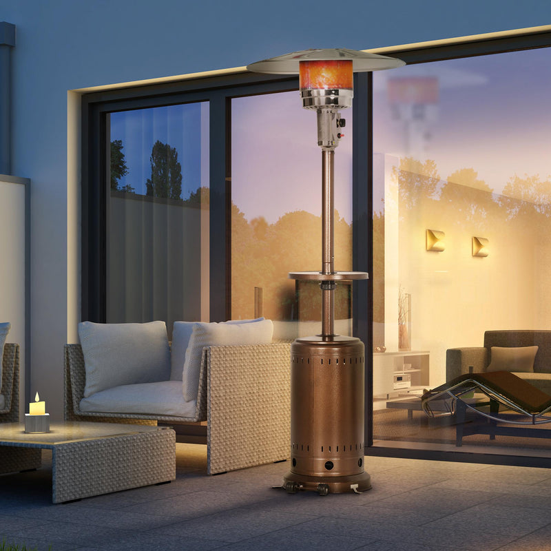 Stufa a Fungo Gas Gpl da Esterno Ø81 x 221A cm 13kW in Acciaio e Alluminio Marrone