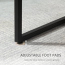 Tavolino da Caffè 45x35x48 cm con Mensola Inferiore in Acciaio e Legno