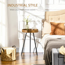 Tavolino da Caffè Ø40,6x61,5 cm in Legno e Acciaio Marrone e Nero