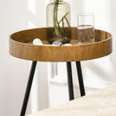 Tavolino da Caffè Ø40,6x61,5 cm in Legno e Acciaio Marrone e Nero