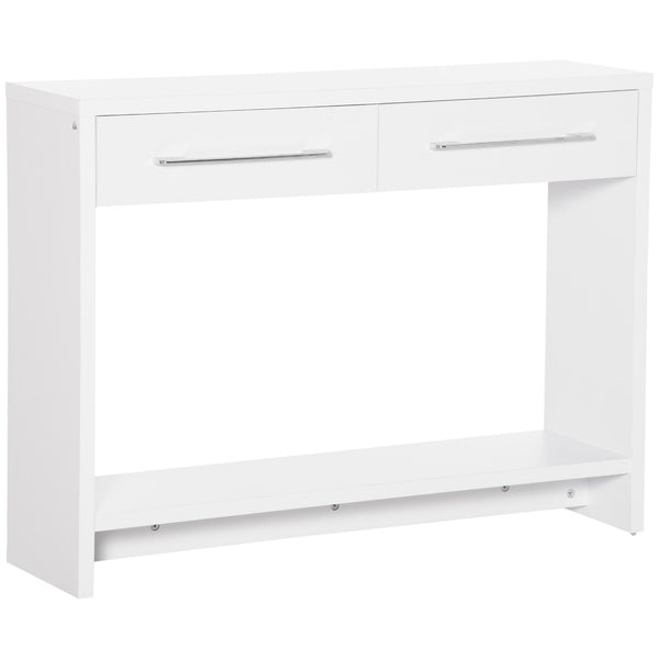 prezzo Console Fixe 2 Tiroirs 101,6x28x76,2 cm en Aggloméré Blanc