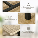 Tavolo Bar con Portabottiglie 120x60x91 cm in Truciolato e Acciaio Nero