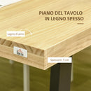 Tavolo da Pranzo 180x90x76 cm in Legno e Acciaio Nero