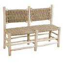 Panchina da Giardino 110x40xh84 cm in Legno Seduta Impagliata Naturale