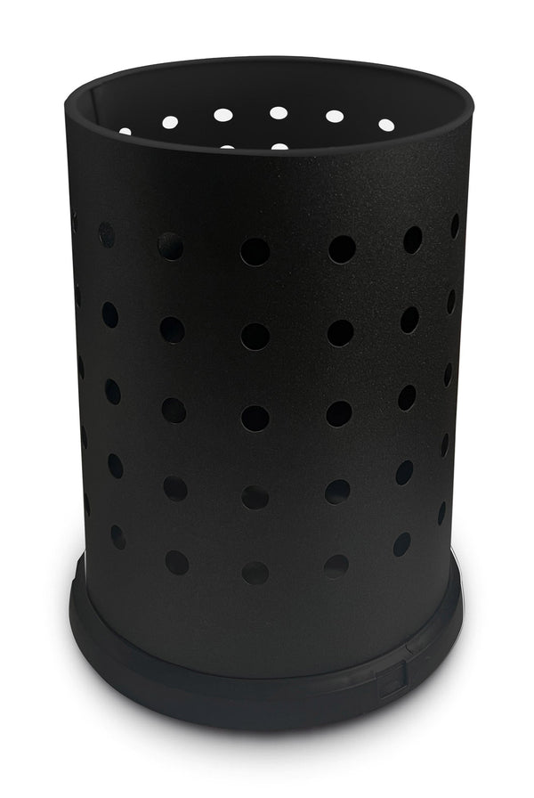 acquista Pattumiera Gettacarte Ø24xh34 cm da Interno in Acciaio Verniciato Traforato Nero