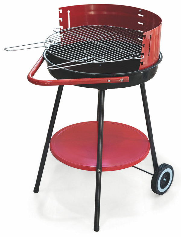 Barbecue à Charbon Rond Ø50 cm avec Roulettes Soriani Sun-day Rouge sconto