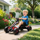 Go Kart a Pedali per Bambini 3-6 Anni 50 kg Portata con Portabicchieri e Ruote in EVA Antiscivolo Rosso      