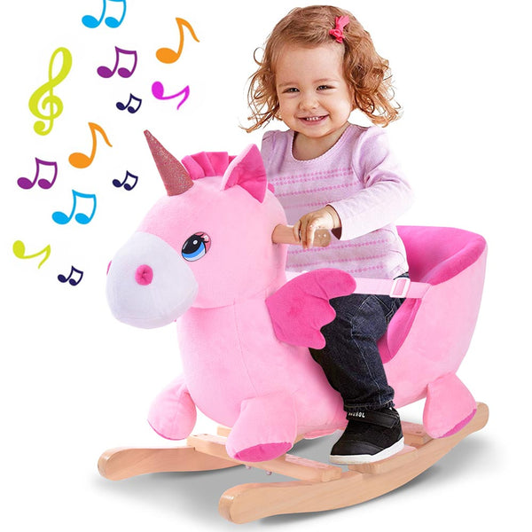 Unicorno a Dondolo Cavalcabile Peluche Cavallo Giocattolo Bambini con Suono acquista