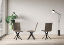 Sedia 40/44x42x86 cm Aury gambe Antracite in Similpelle Tortora
