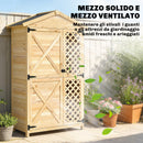 Armadio Esterno 101,5x49x176 cm con Porta Ventilata e Kit Antiribaltamento in Legno di Abete Naturale      