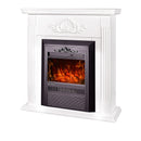 Camino Elettrico da Pavimento 90x90x27 cm Effetto Fiamma 2000W Sorina & Cristina Bianco