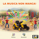 Trattore Elettrico per Bambini 3-6 Anni Marchio Ufficiale CAT 12V Guida Manuale e con Telecomando Giallo