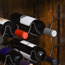 Mobile Portabottiglie Stile Industriale con Cantinetta Vini per 9 Bottiglie e Portacalici   Marrone