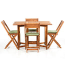 Set Tavolino e 4 Sedie Pieghevoli da Giardino in legno Vittoria