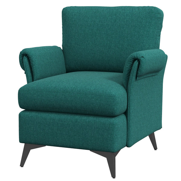 online Poltrona Imbottita 63x71x83 cm in Tessuto Effetto Lino Verde