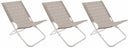 Set 3 Sedie Mare Spiaggine Pieghevoli in Acciaio Soriani Text Grigio Melange