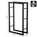 Portalegna Legnaia in Ferro 60x25x100 cm da Interno Max 100Kg  Nero