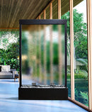 Cascata a Finestra Verticale 120x36xH200 cm in Acciao e Vetro Nera