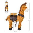 Cavallo a Dondolo per Bambini 70x32x87 cm con Ruote a Forma di Giraffa Giallo