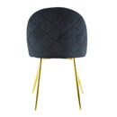Set 4 Sedie 50x45x80 cm in Tessuto Vellutato Piedi Oro Nero