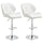 Lot de 2 Tabourets de Bar 51,5x57,5x93-114,5 cm en Simili Cuir Blanc