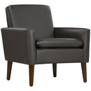 Poltrona per Salotto Moderna 75x78x81 cm in Finta Pelle Imbottita Marrone  