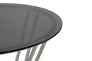 Tavolo Bar Oslo Ø60x105 cm in Ferro e Vetro Argento e Nero