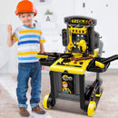 Banco da Lavoro per Bambini 80x33x91 cm con Accessori  Giallo e Grigio