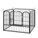 Recinto per Cani Modulare 4 Pannelli 79x60 cm Metallo Grigio Scuro