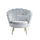 Fauteuil Shell 78x73x78 cm en Velours Vintage Pieds Doré Sofia Gris