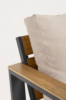 Set 4 Pezzi Salotto da Giardino con Divano 2 Poltrone e Tavolino in Alluminio e Polywood Leandro Antracite e Beige