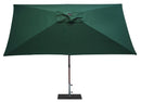 Ombrellone da Giardino 3x2 m Palo Ø38 mm in Alluminio Effetto Legno Tessuto Poliestere Trend Wood Verde