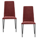 Set 2 sedie Imbottite 45x50x96 cm in Tessuto Ddenver  Betty New Rosso
