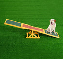 Altalena Basculante per Allenamento Agility Cani Antiscivolo 180x30x30 cm in Legno di Abete Marrone e Verde