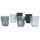 Lot de 6 Verres à Eau Vis à Vis Stones en Villa d'Este Home Tivoli Verre Transparent Gris Noir